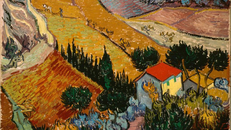 Landscape with House and Ploughman Vincent van Gogh Date: 1889; France