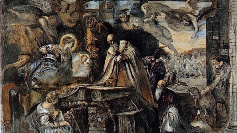 Study from Tintoretto's Adoration of the Magi John Ruskin Date: 1852