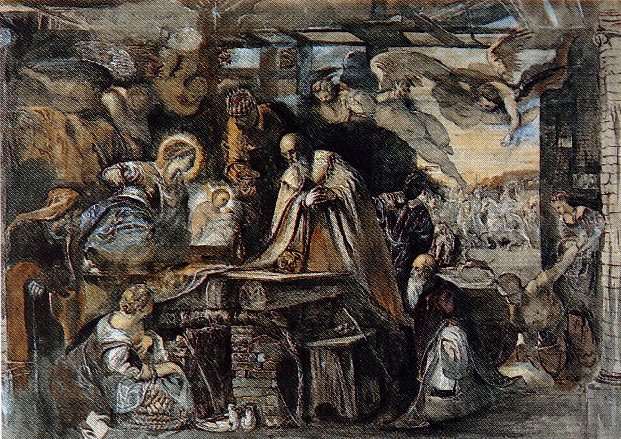 Study from Tintoretto's Adoration of the Magi John Ruskin Date: 1852