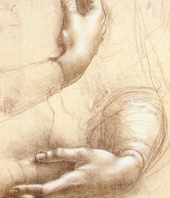study-of-hands Study of hands Leonardo da Vinci Original Title: (considered to be a preliminary study for the painting 'Lady with an Ermine') Date: c.1474; Milan, Italy